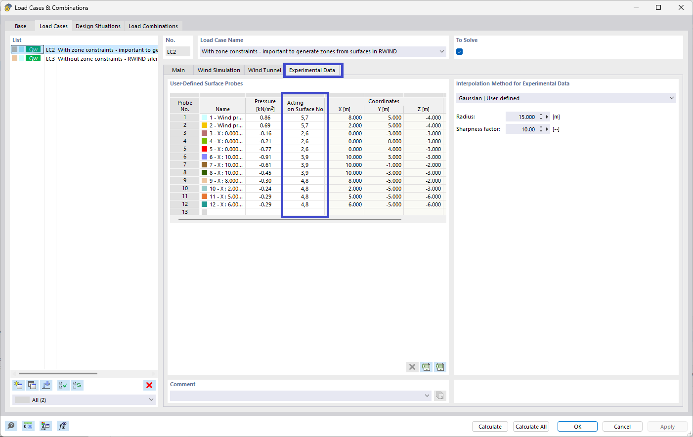 Surfaces for Interpolation Zone Constraint in RWIND