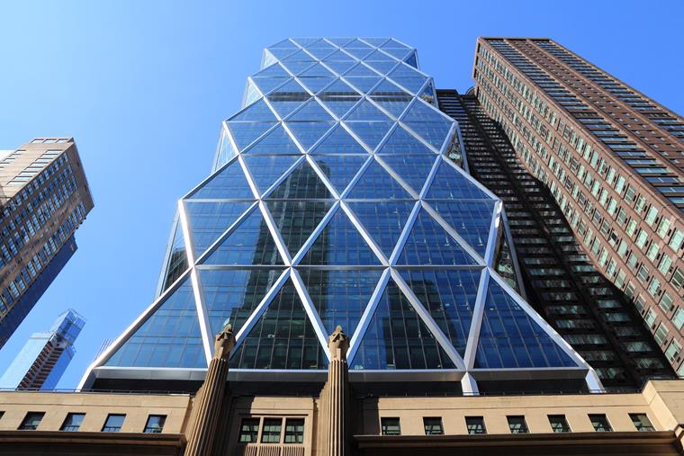 Hearst Tower with Innovative Open Supporting Structure – Typical for High-Tech Architecture