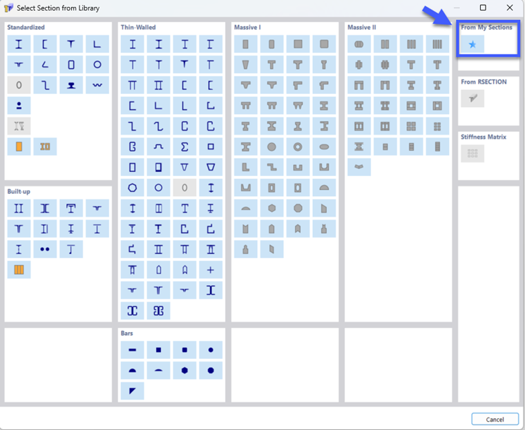 Opening Preferred Cross-Sections in Library