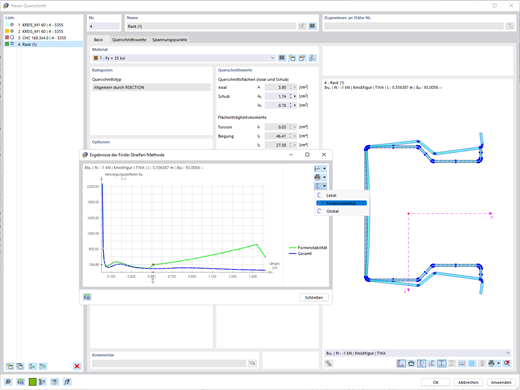 Results of Finite Strip Method for Thin-Walled Cross-Section in RFEM