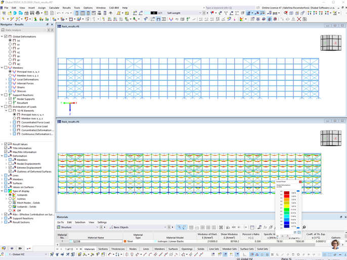 Longitudinal View of High-Bay Racking in RFEM