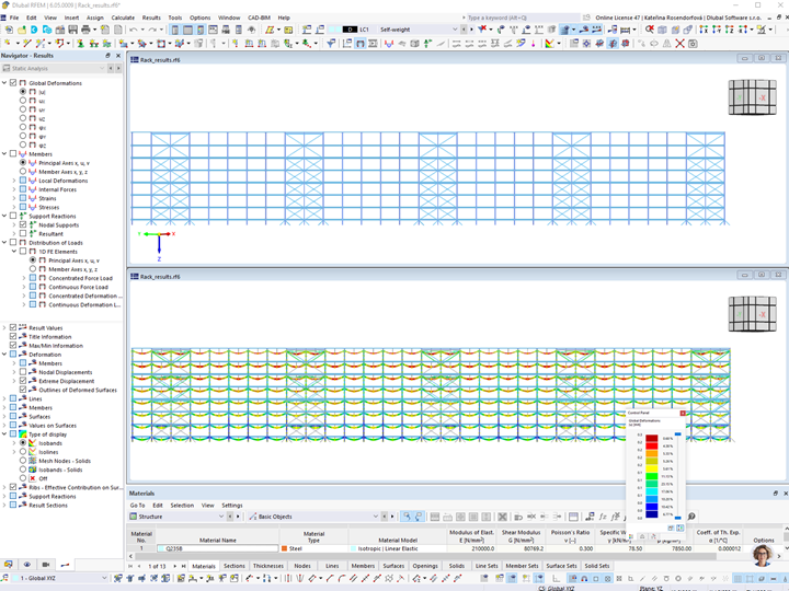 Longitudinal View of High-Bay Racking in RFEM