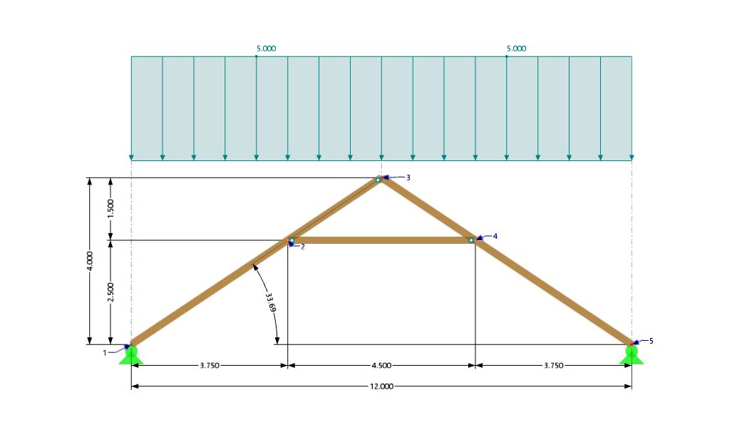 VE 009956 | Collar Roof: Structural System, Dimensions, and Load Application 1