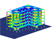 Concrete building created in RFEM software. Surface Design.