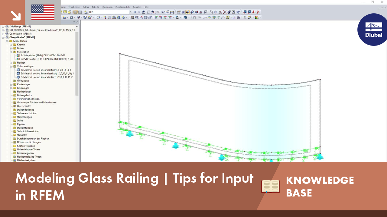 KB 001664 | Modeling Glass Railing | Tips for Input in RFEM