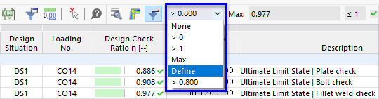 Result Filter Options