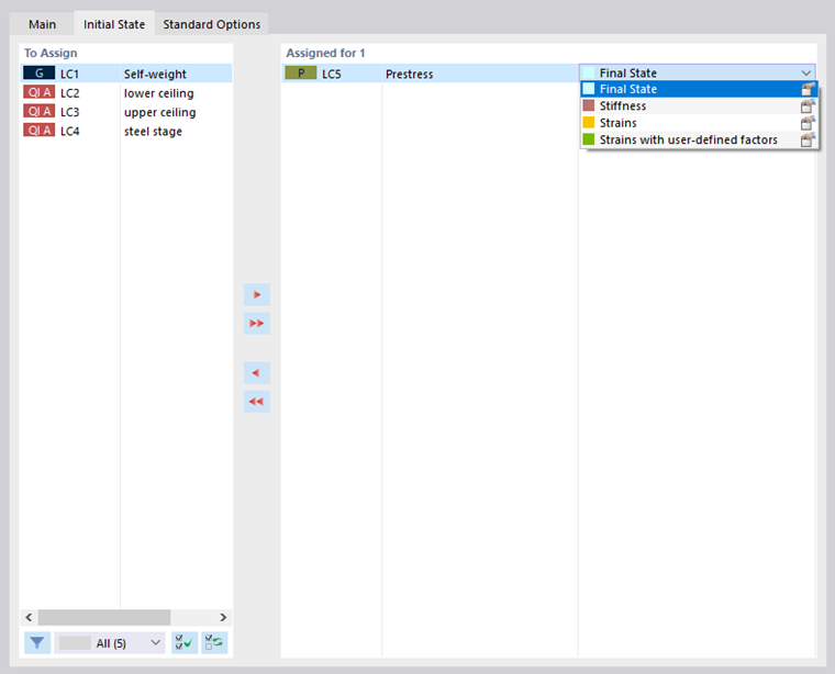 Setting Initial State Load Case