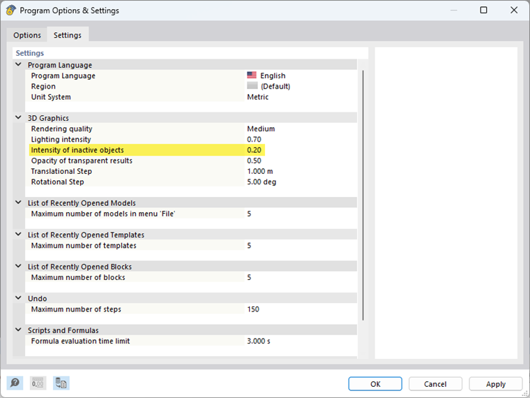 FAQ 005481 | How can I adjust the brightness of inactive objects?