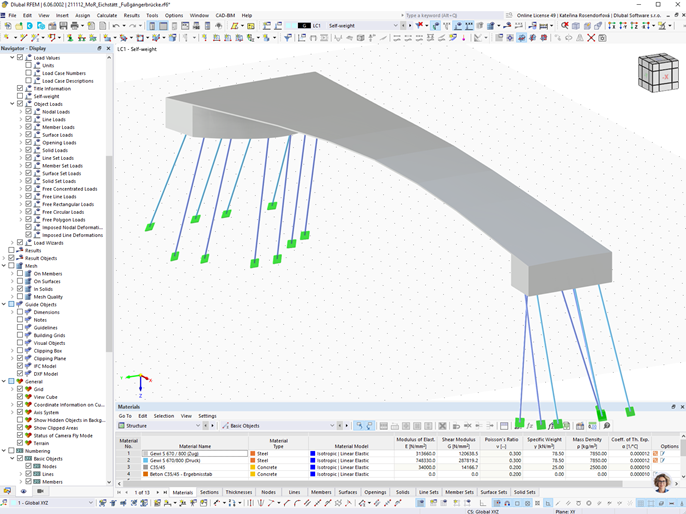 RFEM Model of Pedestrian and Cyclist Bridge in Eichstätt, Germany | © Bergmeister Ingenieure