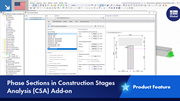 Phase sections in the construction stage analyzed with the Dlubal add-on