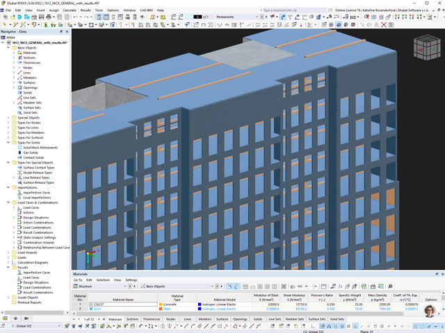 RFEM Model of Palazzo Meridia Office and Retail Building in Nice, France