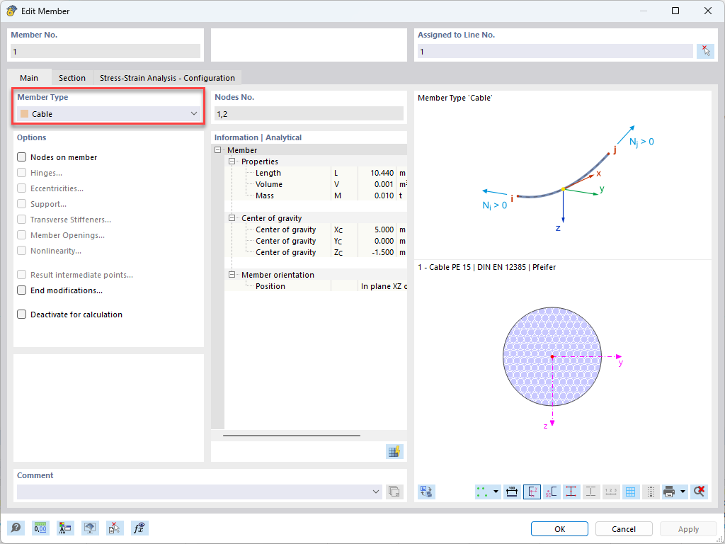 Design of Cable Structures in RFEM 6 and RSTAB 9