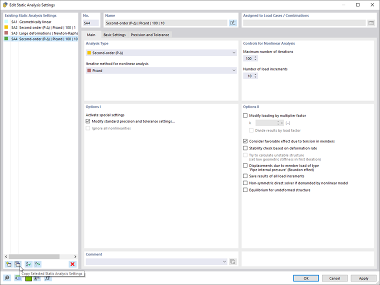 Editing Static Analysis Settings