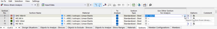 Import Different Cross-Section from Library