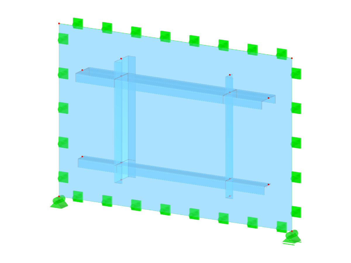 Model 004213 | PST004 | Stiffened Plate | Longitudinal & Transversal Stiffeners
