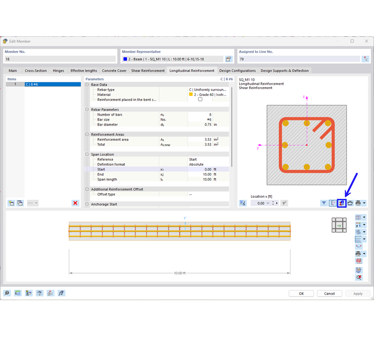 Button "Info about Cross-Section"