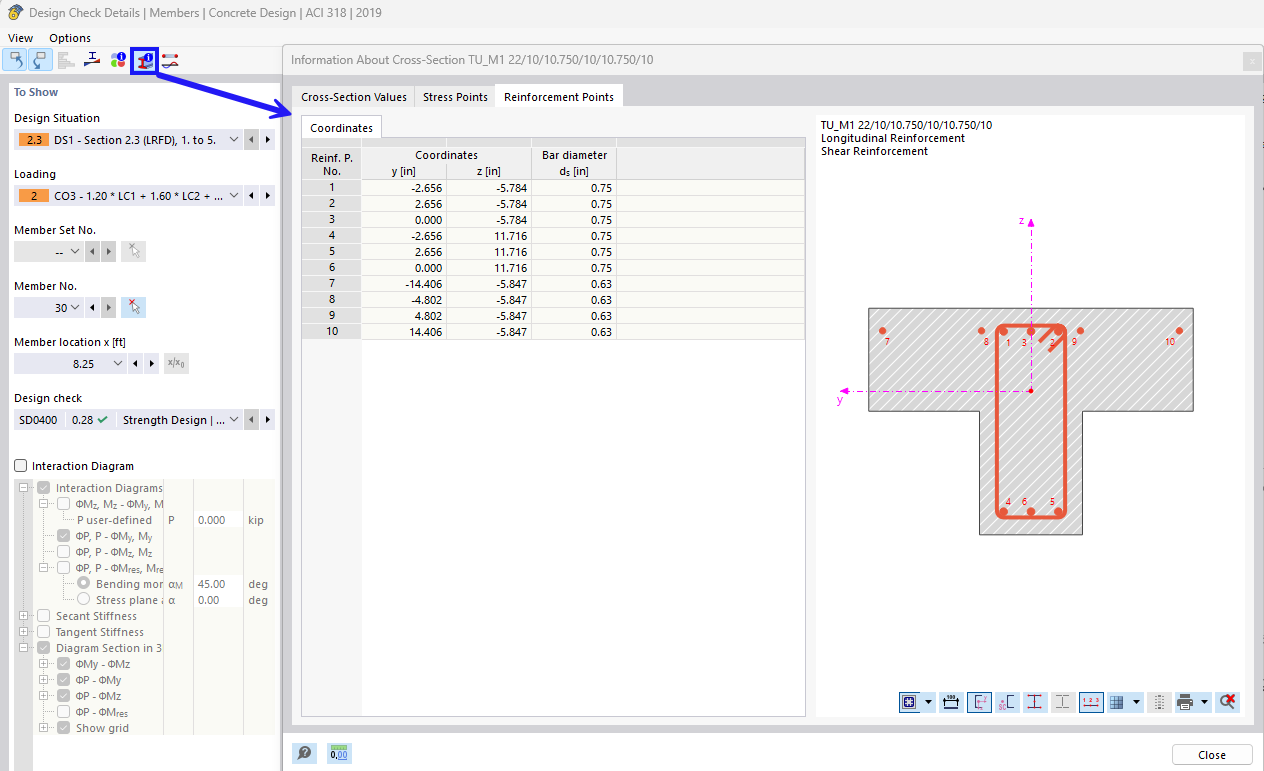 Accessing Cross-Section Information in Design Check Details