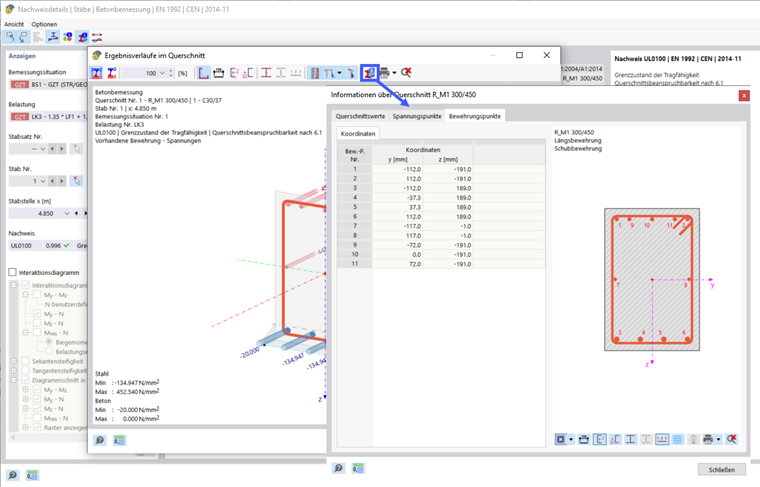 Displaying Information About Section in Result Diagrams