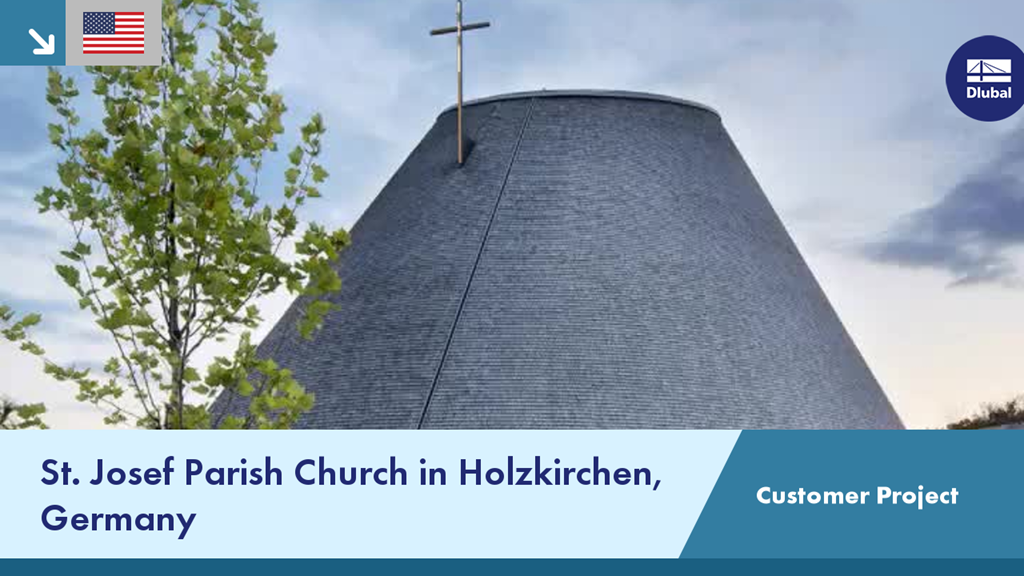 The architectural design of St. Josef Parish Church in Holzkirchen, Germany, highlights modern construction with intricate detailing.