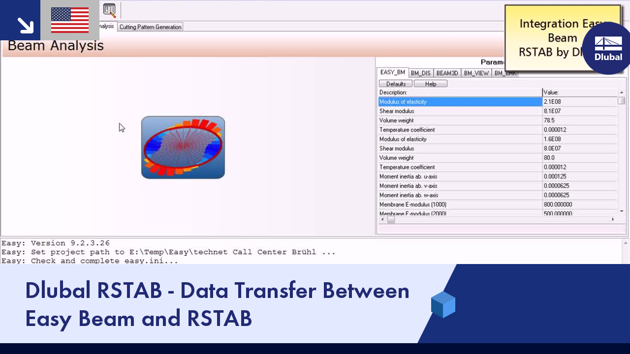 Dlubal RSTAB - Data Transfer Between Easy Beam and RSTAB