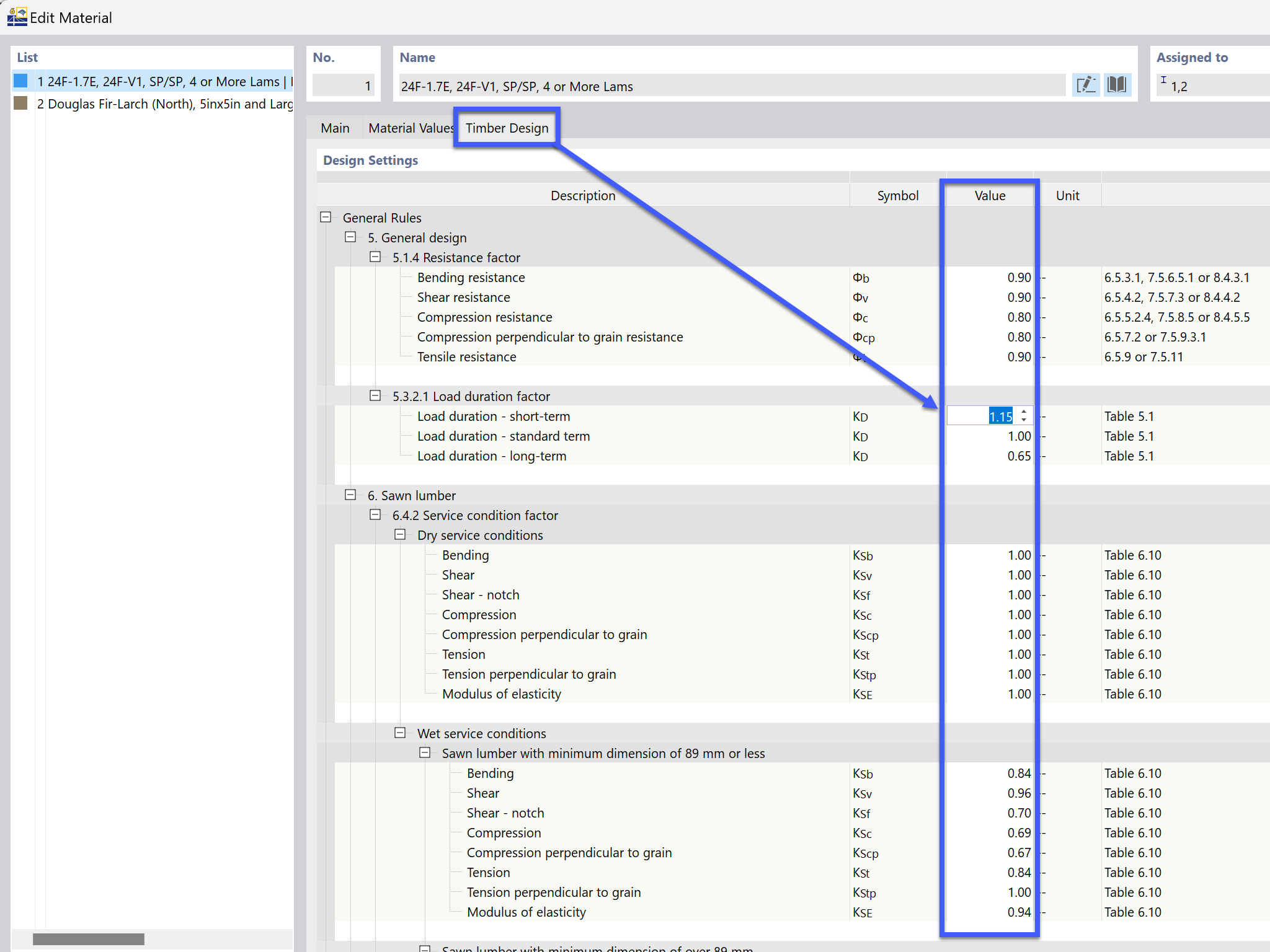 Manually Changing Modification and Adjustment Factors