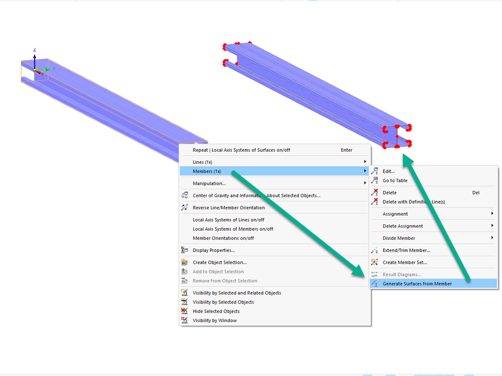 Feature 002822 | Generating Surfaces from Member with RSECTION Cross-Section