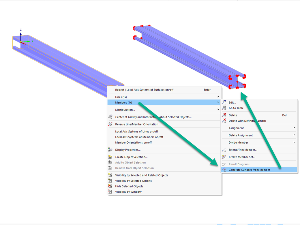 Feature 002822 | Generating Surfaces from Member with RSECTION Cross-Section