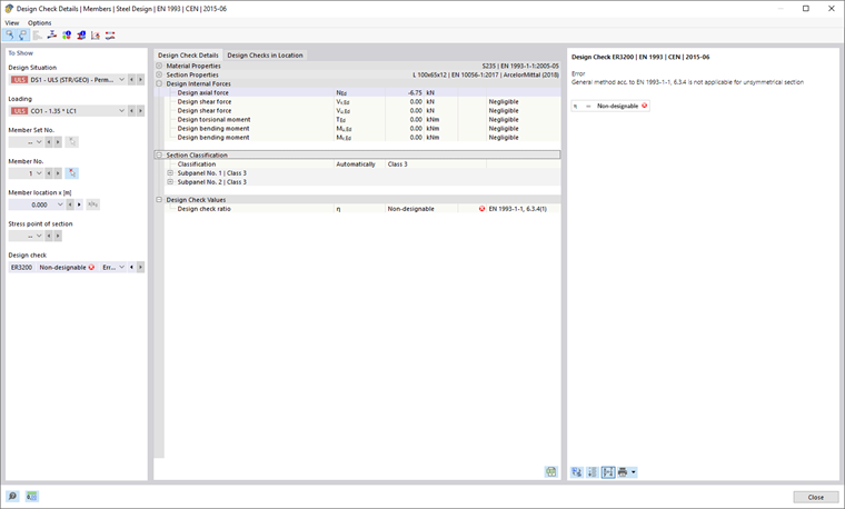 Design Check Details for Steel Design EN 1993-1-1