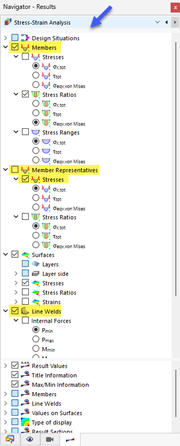 Navigator – Results for Stress-Strain Analysis