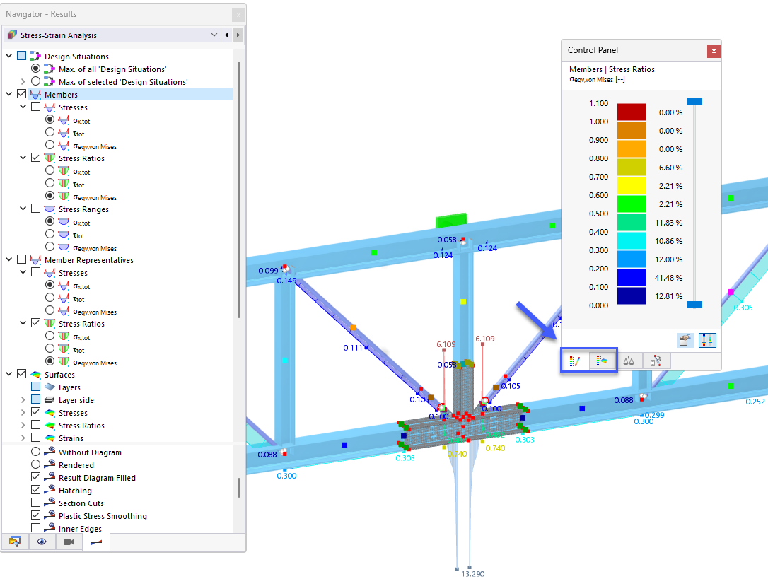 Displaying Member and Surface Results