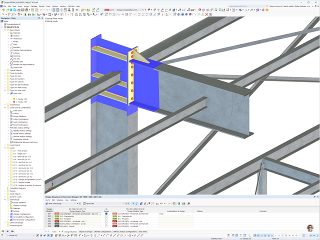 Steel beam-to-column connection in the model of Industrial Warehouse Extension