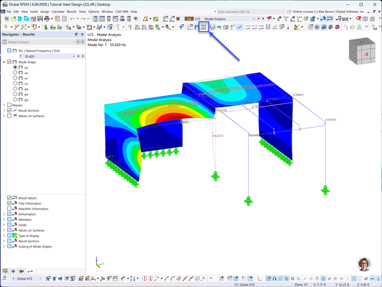 Displaying Mode Shape as Animation