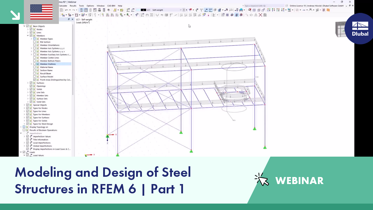 Webinar: Modeling and Design of Steel Structures in RFEM 6, Part 1, Dlubal Software