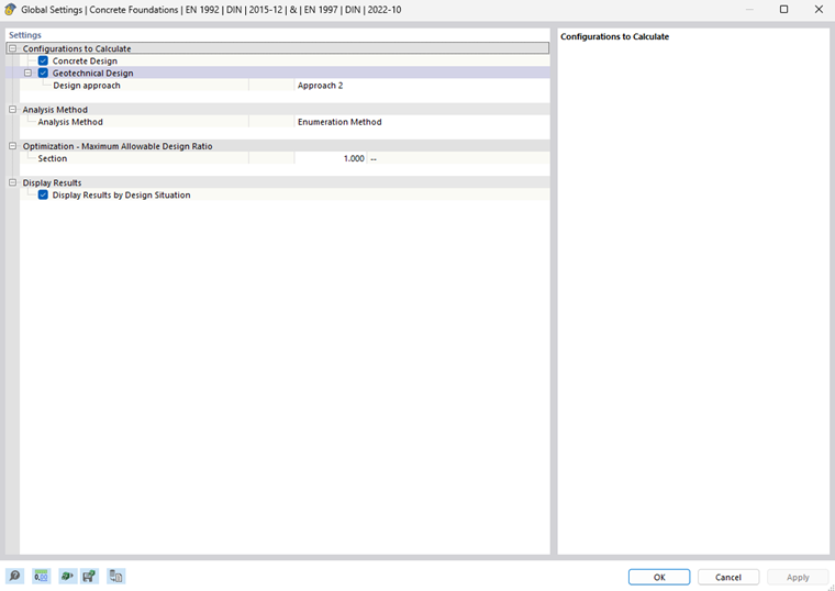 Concrete Foundations | Global Settings According to EN 1992 & EN 1997
