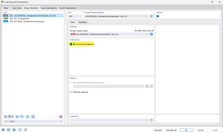 Concrete foundations | Activating Design Situation