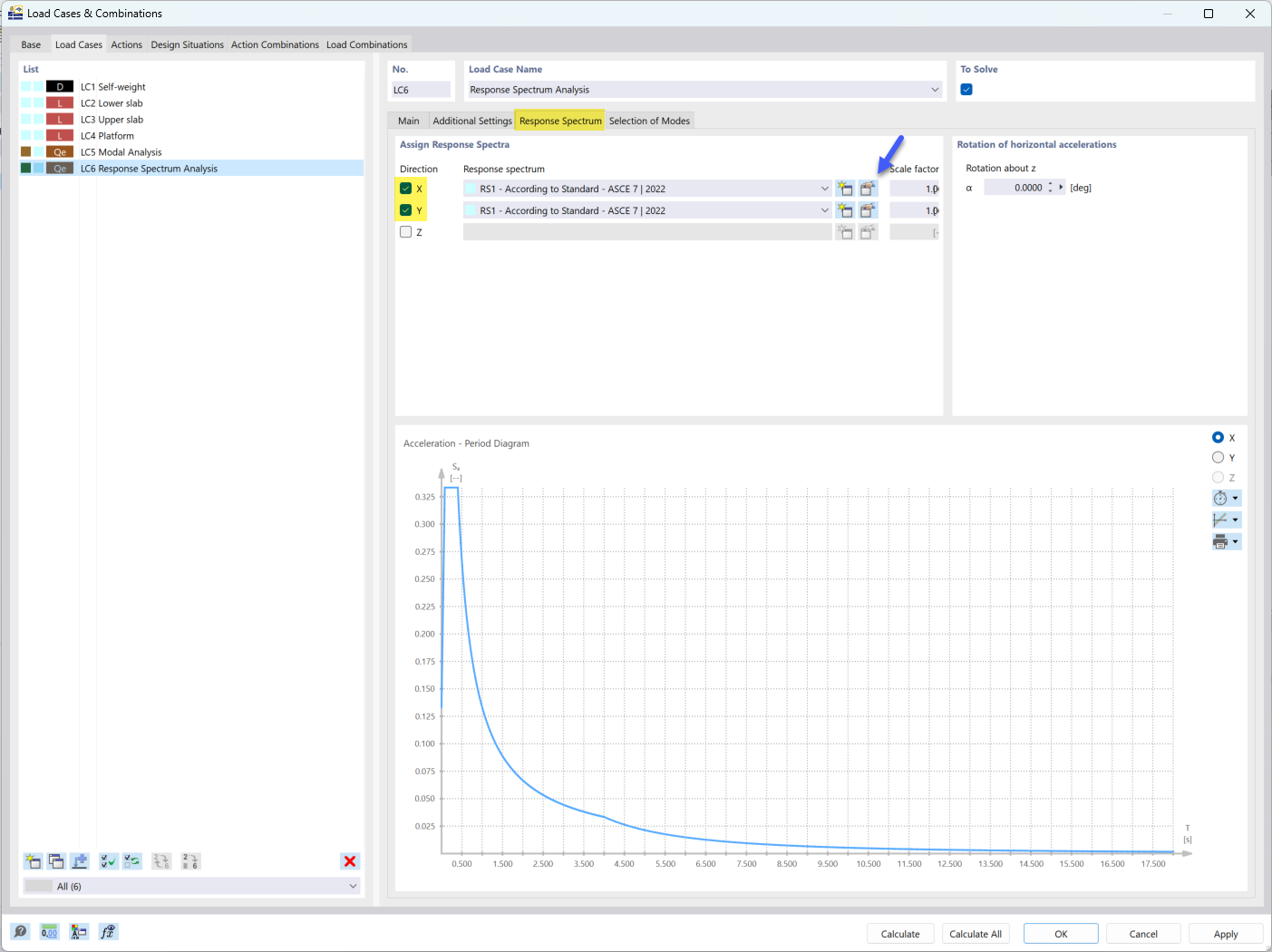 Assigning Response Spectrum