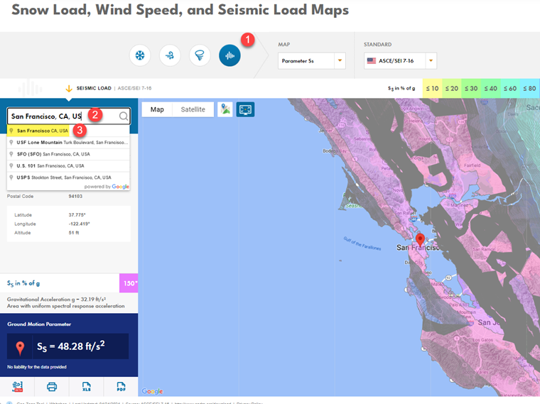 Selecting Location in Seismic Load Map
