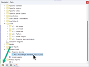 Calling up Response Spectrum Parameters