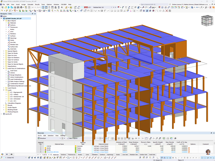 RFEM Model of Laboratory Building in Garching near Munich, Germany | © Lignaconsult