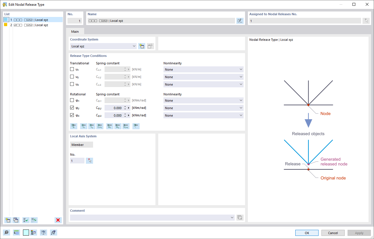 FAQ 005553 | How can I model a telescopic connection in RSTAB 9?