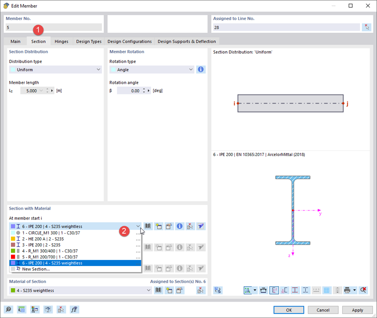 Assigning Cross-Section