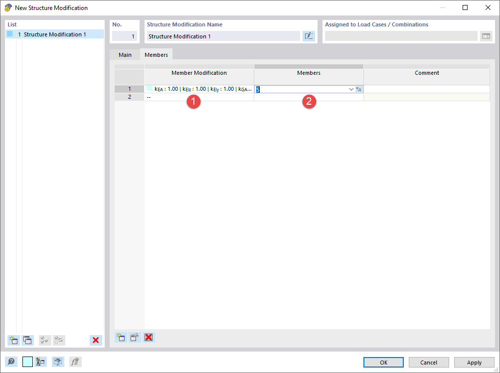 Selecting Member Modification and Assigning Member