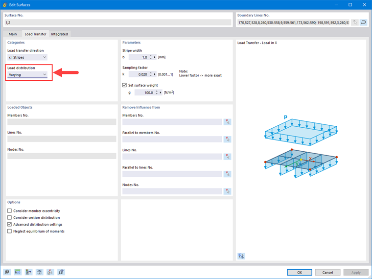 FAQ 005562 | When creating a printout report, is there any option to display the values of loads generated by load transfer surfaces?
