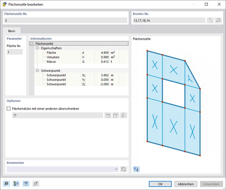 Dialog Box "Edit Surface Cell"