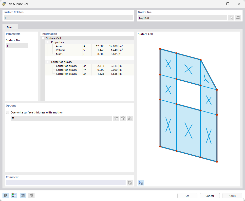 Dialog Box "Edit Surface Cell"