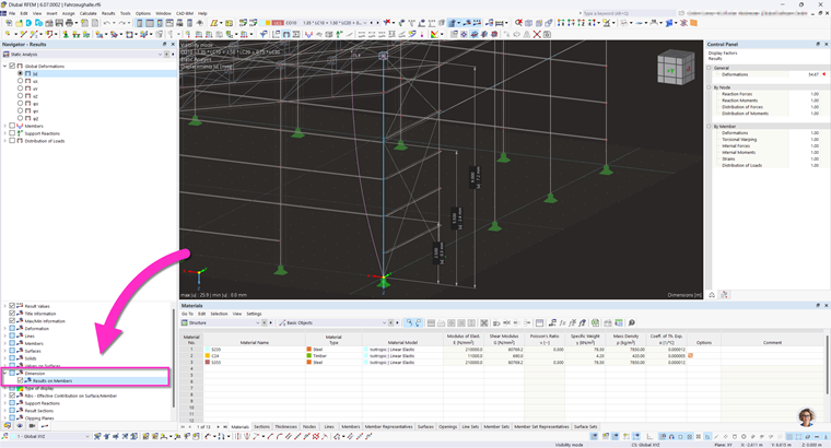 FAQ 005569 | How can I display the sag of a member directly in the model?