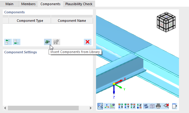 "Insert Components from Library" Button