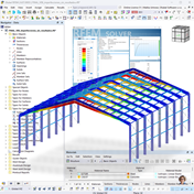 Structural design and analysis of a hangar using RFEM software presented in a thesis.
