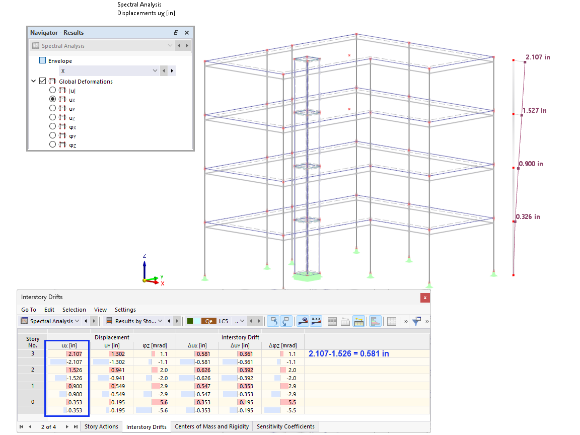 KB 001885 | Assessment of Story Drift under Seismic Loads According to ASCE 7-22 and Building Model