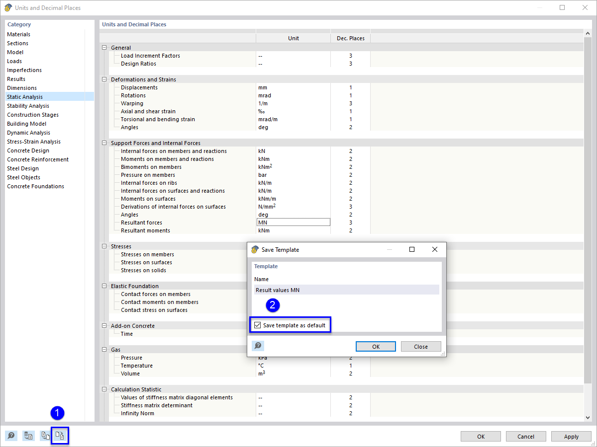 Saving Template as Default